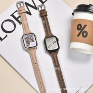 Leather Apple Watch Band for 42mm, 44mm, 45mm, 49mm – Stylish & Comfortable Strap