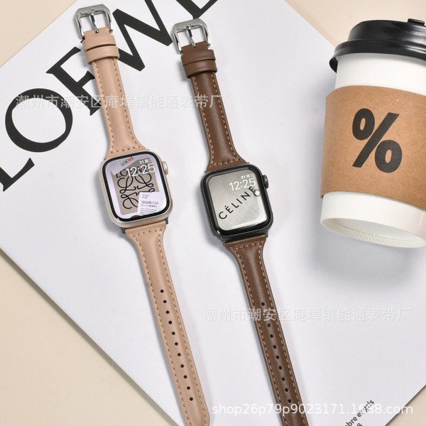 Leather Apple Watch Band for 42mm, 44mm, 45mm, 49mm – Stylish & Comfortable Strap