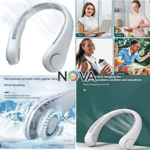 Hanging Neck Cooler Fan – Portable Rechargeable Neck Fan, 3 Wind Speeds, 360° Airflow