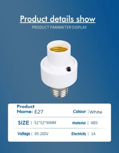 Smart Remote Controlled E27 Lamp Socket – Timing Enabled Base for Various Lighting
