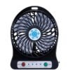 Portable Handheld Mini Rechargeable Fan – 3-Speed, USB Rechargeable, with LED Light
