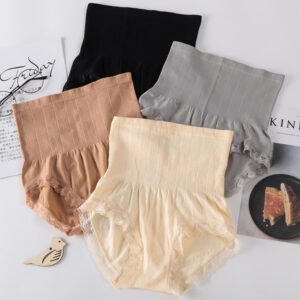 549415a6243fc0a7427f297b96d4e377.jpg Japanese High Waist Tummy Control Seamless Body Shaping Briefs – Hip Lifting, Cotton Lace Edge