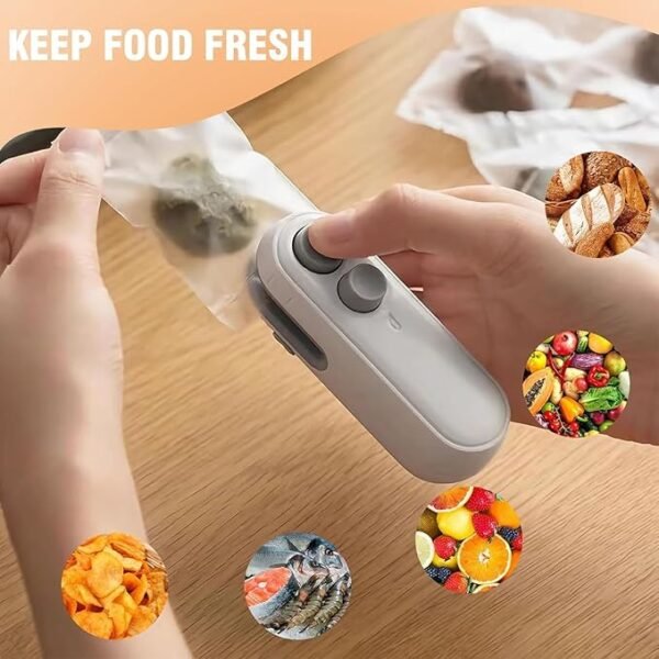 USB Rechargeable 2-in-1 Mini Bag Sealer & Heat Cutter – Keep Snacks Fresh & Secure
