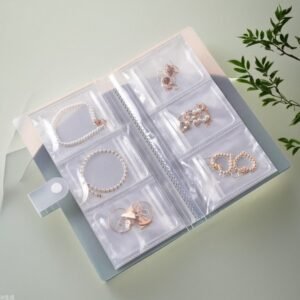Portable Jewelry Organizer Book – Transparent Storage Album for Earrings, Rings, Bracelets & Necklaces