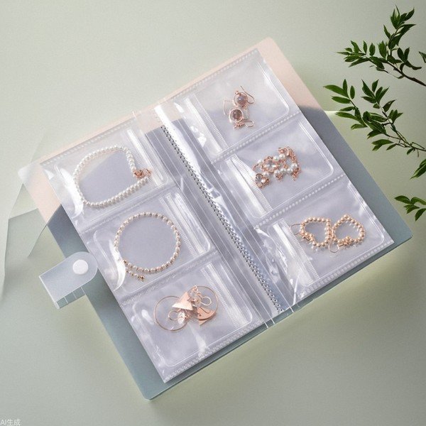 Portable Jewelry Organizer Book – Transparent Storage Album for Earrings, Rings, Bracelets & Necklaces