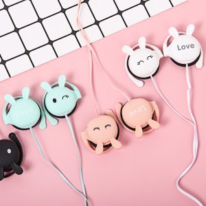 Cute Cartoon Rabbit Wired Earphone with Microphone – 3.5mm Jack
