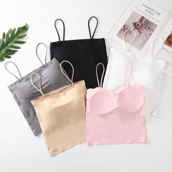 Ice Silk Slim Strap Padded Bra – One Size Comfortable Body Shaping Bra