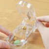 Medicine Cutter Splitter Divide Transparent Storage Case and Storage Box Pill Cutter