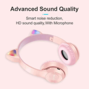 Cute Cat Ear Wireless Bluetooth Headphones P47 – HIFI Stereo, TF Card MP3 Player & Microphone