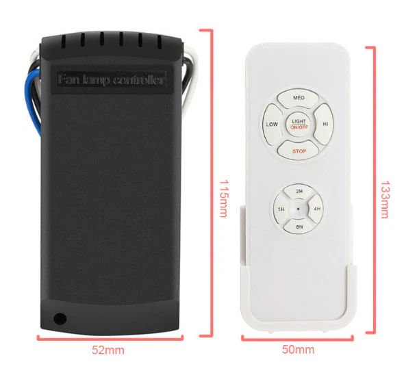 Universal Ceiling Fan Lamp Remote Control Kit | Adjustable Wind Speed Transmitter & Receiver – 1 Set