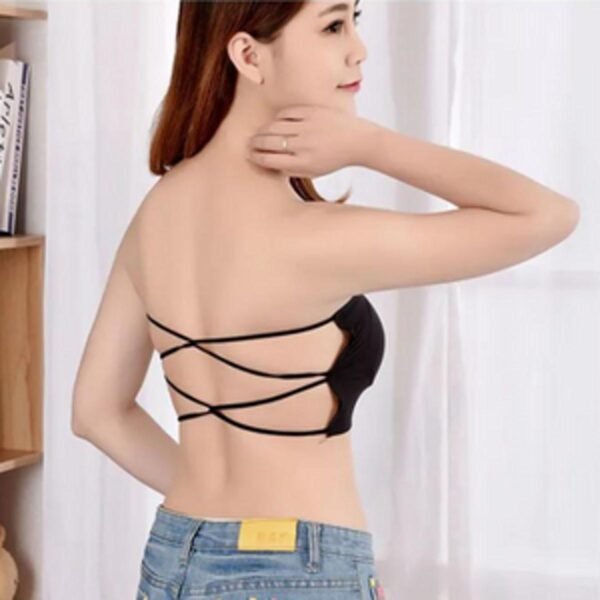 Strapless Padded Bra for Women & Teenagers – Stylish Back Crisscross Design