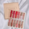 12 Color Matte Liquid Lipstick Set – Long-Lasting & Smudge Proof