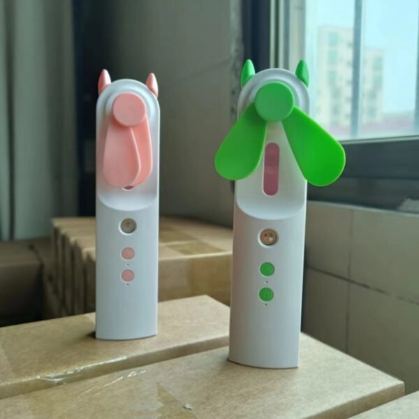 Portable 2-in-1 Mini Handheld Fan & Humidifier – USB Rechargeable Water Spray Mist Fan