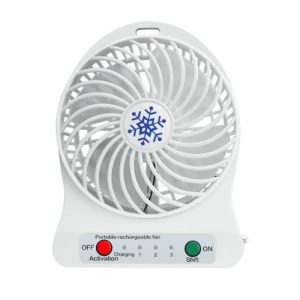 Portable Handheld Mini Rechargeable Fan – 3-Speed, USB Rechargeable, with LED Light