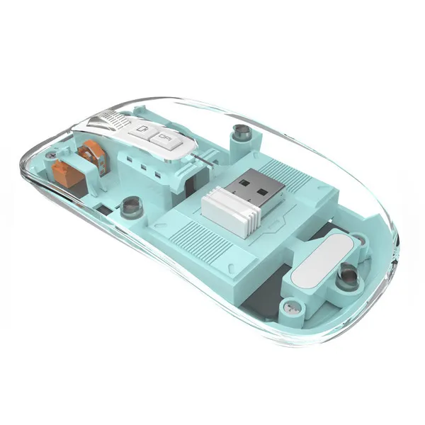 Transparent Magnetic Wireless Mouse M-233 – Dual Bluetooth + 2.4G | Triple Mode | Rechargeable | 1600DPI